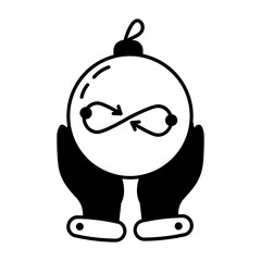 Vr infinity icon designed in glyph style 