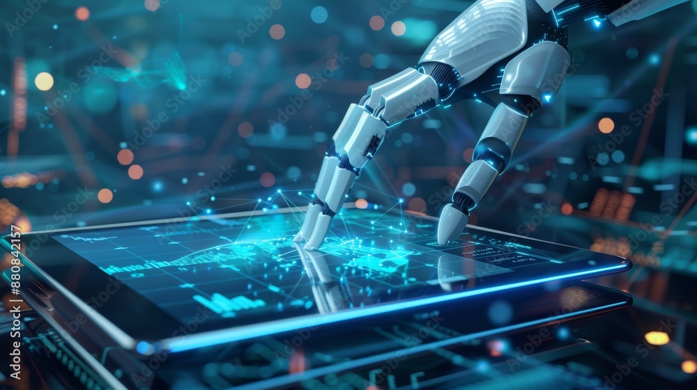 Poster stock with machine learning, data mining, and other futuristic innovative technologies.
