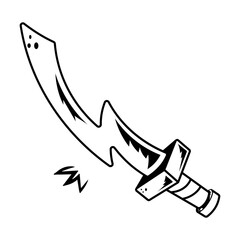 Sickle sword line style icon 