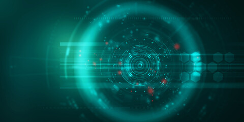 2d illustration Abstract futuristic electronic circuit technology background