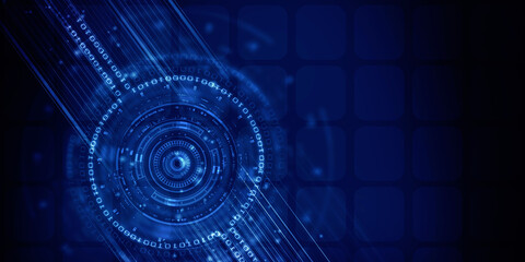 2d illustration Abstract futuristic electronic circuit technology background