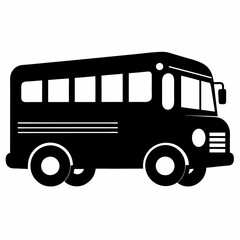 School bus vector illustration, bus vector art, school bus silhouette, school bus isolated on white vector icon