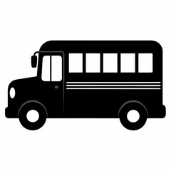 School bus vector illustration, bus vector art, school bus silhouette, school bus isolated on white vector icon