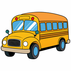 School bus vector illustration, bus vector art, school bus silhouette, school bus isolated on white vector icon