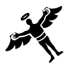 A glyph style icon of a celestial being 