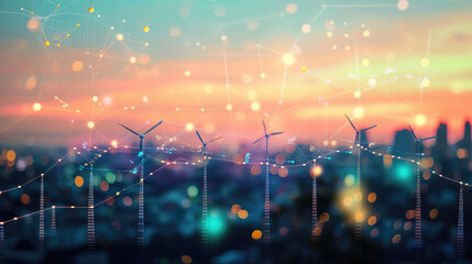 Obraz premium Energy Price Increase and Shift to Renewable Resources Illustrated with Graph