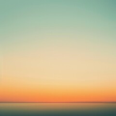 Minimalist sunset sky and calm ocean in pastel colors