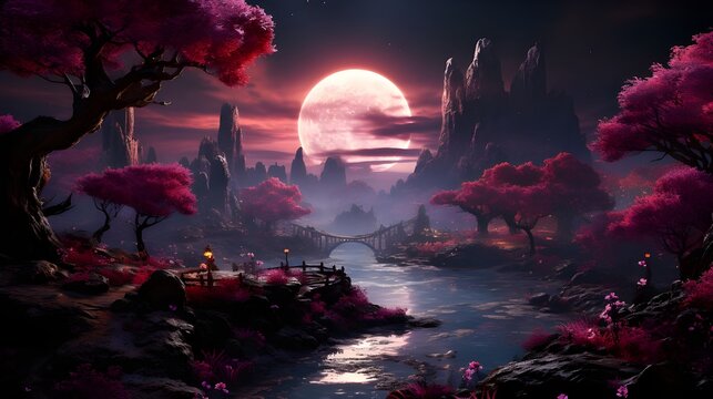 Fototapeta Fantasy Landscape Game Art