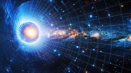 Obraz premium Cosmic Grid: A Digital Canvas of the Universe