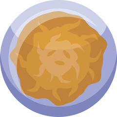 Round petri dish containing a bacteria colony growing on agar, microbiological laboratory equipment for scientific research