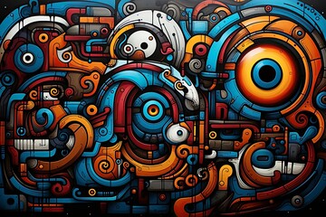 Obraz premium A vibrant abstract. Ultra - detailed textures and bold, dynamic lines create an intricate, captivating composition.