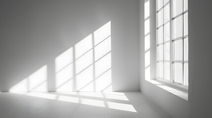 Obraz premium A room with a large window that lets in a lot of light