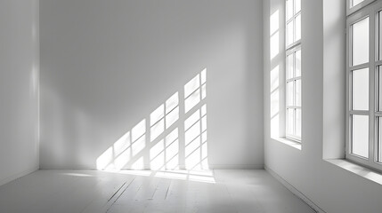 Obraz premium A room with a large window that lets in a lot of light