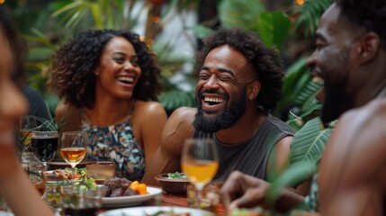 Fun-filled Outdoor Gathering with Friends - Vibrant Colors and Joyful Expressions