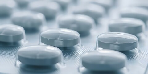 Rapamycin tablets in modern packaging with clean white background in premium ad style. Concept Pharmaceutical Packaging, Rapamycin Tablets, Product Advertisement, Modern Design