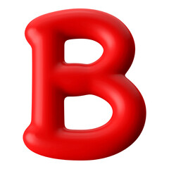 Red 3D Font Letter B