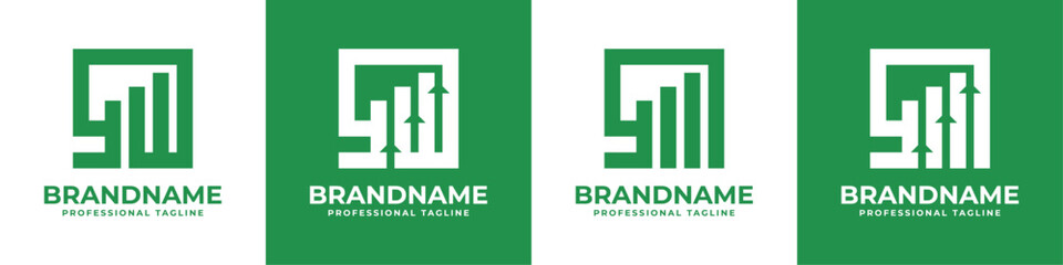 Fototapeta premium Letters YW or Y Financial Logo, Great for Financial Planning and Consulting