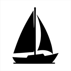 Sailboat silhouette on white background. Sailboat icon sign vector illustration design.