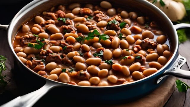  Delicious beans simmering in a pot ready to be savored