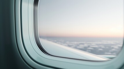 Naklejka premium High-resolution airplane windows flat design side view transportation theme 3D render Split-complementary color scheme, very detailed, a high-resolution photo