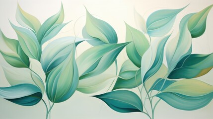 Abstract leaves dancing in gentle breeze
