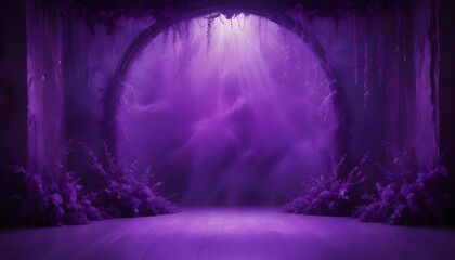 Electric violet backdrop with a mystical, otherworldly vibe