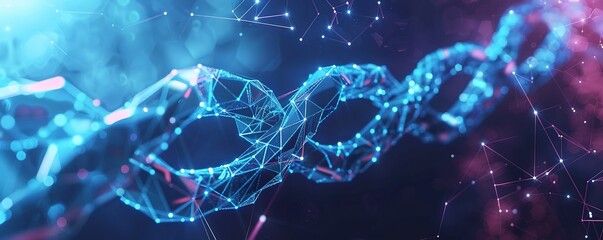 Futuristic digital blockchain background. modern conceptual connections hi tech, mechanical technology and digital network. 3d design of the Big data and communications hi tech, mechanical technology