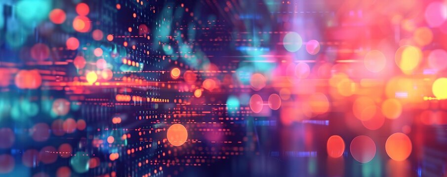 modern conceptual technological background in vibrant colors with blur