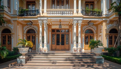 Obraz premium Ornate Entrance to a Grand Building
