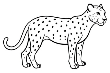 Leopard line art vector illustration for cartoons, clipart, and design - perfect for prints.