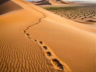 footprints in the sand dunes