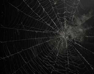 Spiderweb Pattern on Black Background.
