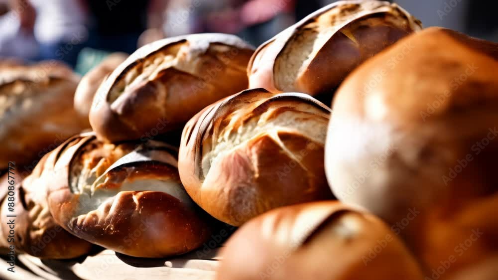 Sticker  Deliciously baked goldenbrown bread rolls