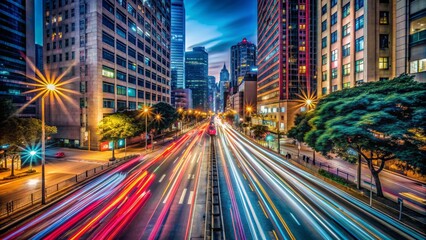 Fototapeta premium Hyperlapse fast motion at the night streets