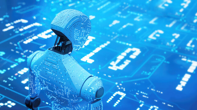 Technological modern robot assistant, artificial intelligence, scientific developments in the field of cybernetics. Optimization of manual labor.