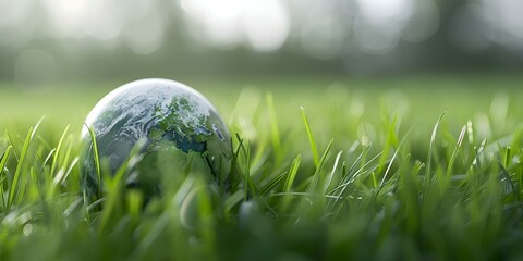 Closeup of Earth with net zero carbon neutral concept for nature conservation. Concept Net Zero Earth, Carbon Neutral Concept, Nature Conservation, Closeup Photography