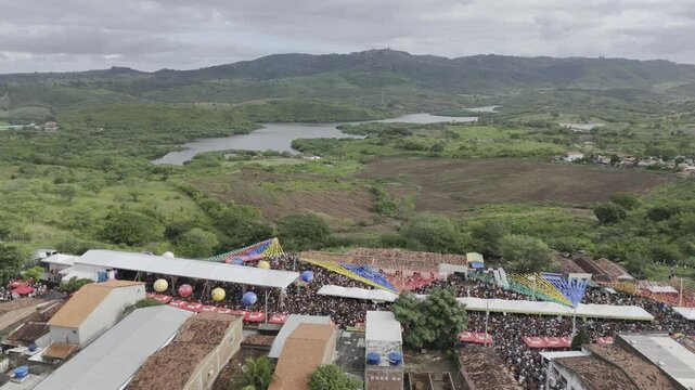 Drone flies to the right facing south and follows main road in Galante