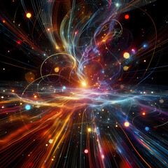 Fototapeta premium glowing lines dark