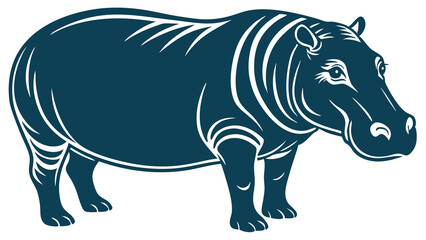 Hippopotamus Vector Illustration Detailed and Artistic Design for Creatives