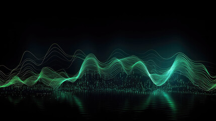 Fototapeta premium generated illustration of Abstract digital wave background with particles.