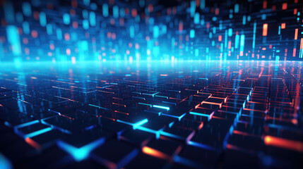 Obraz premium generated illustration of digital data wallpaper background