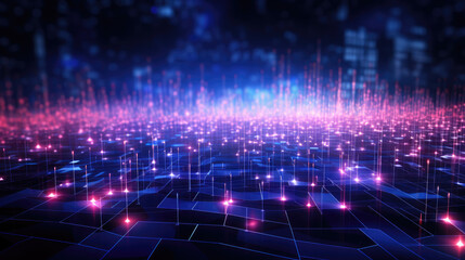 generated illustration of electric dark neon background