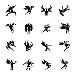 Bundle of Divine Angels Solid Icons 
