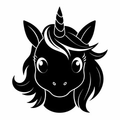 Unicorn vector illustration, Unicorn vector art, Unicorn silhouette, head of a Unicorn vector icon