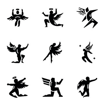 Set of Divine Spirits Solid Icons 


