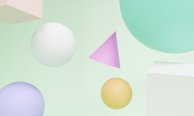 Abstract shapes background 3d