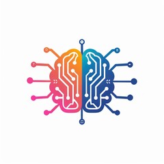 Fototapeta premium Abstract Illustration of a Circuit Board Brain