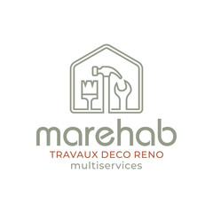 interior real estate service with building tools minimalist logo design template