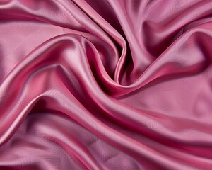 Obraz premium Close-up of pink satin fabric with smooth, flowing folds.