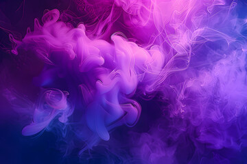 Fototapeta premium Beautiful luxury creative 3D modern abstract neon background consisting of purple pink blue smoke in futuristic style, copy space.